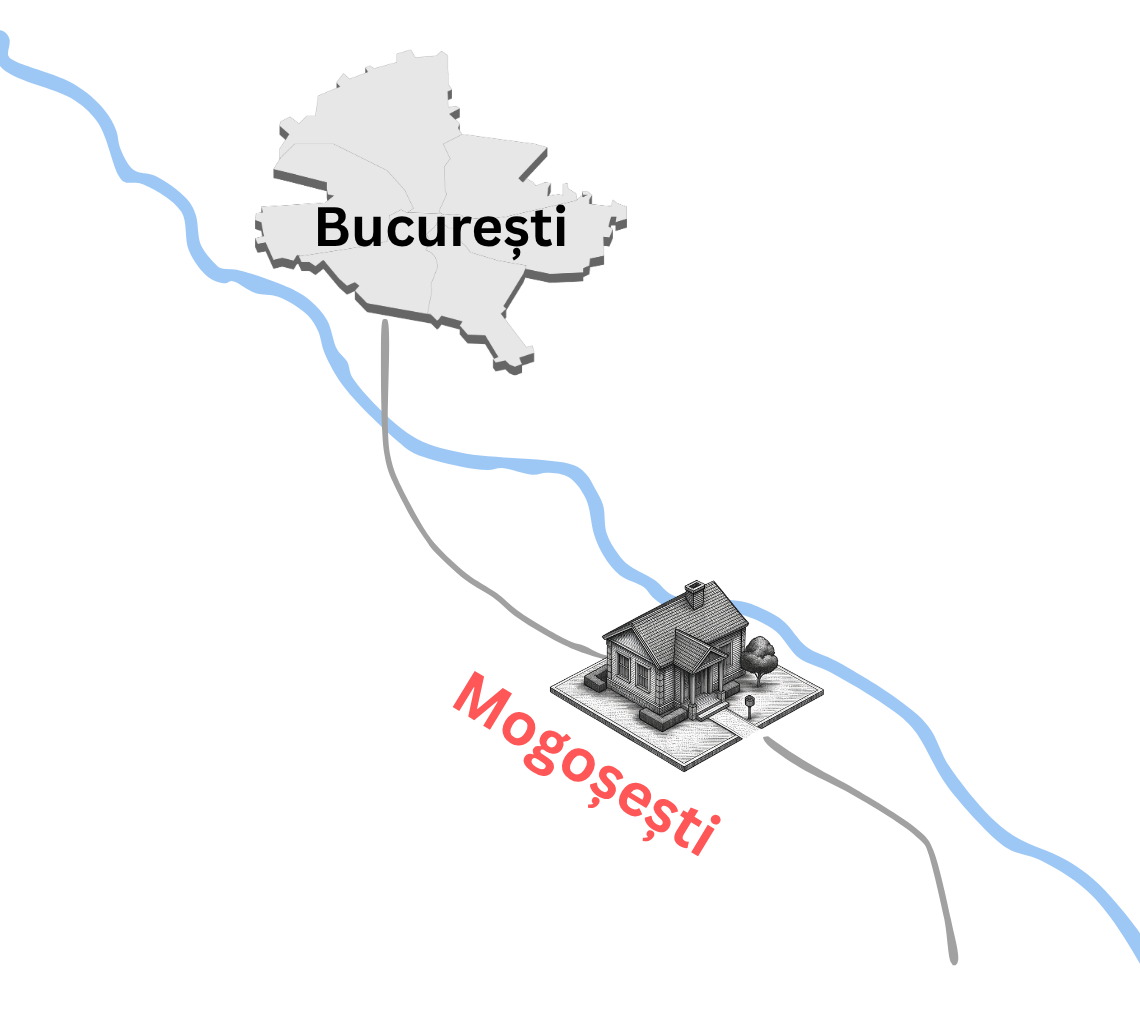 Harta locatie Mogosesti - 25 km de Bucuresti